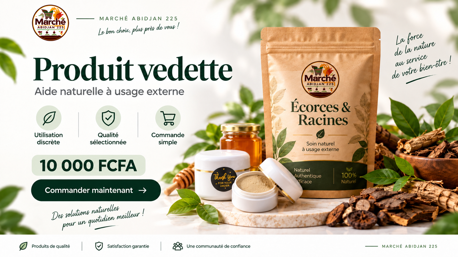 Produit vedette Produit vedette Écorces & Racines – Marché Abidjan 225